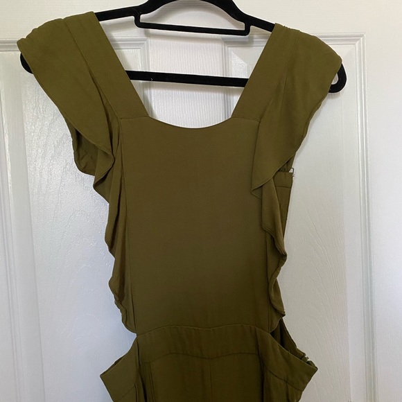 Zara olive culotte overall jumpsuit - Picture 7 of 14